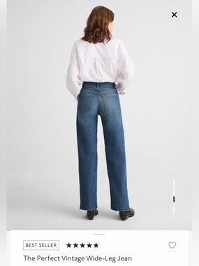 Madewell Perfect Vintage Wide-Leg Jeans in Dark Wash